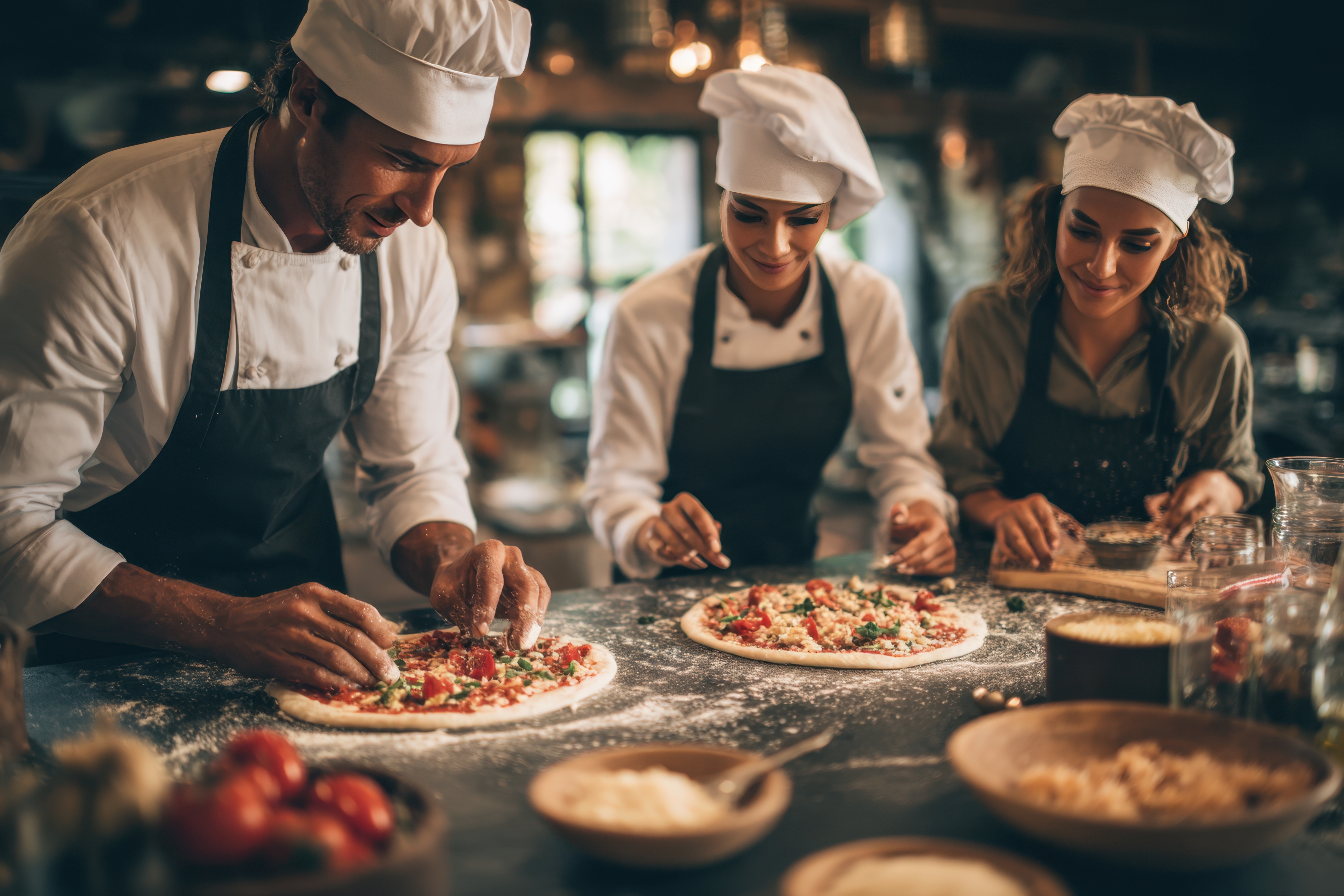Cooking class pizza